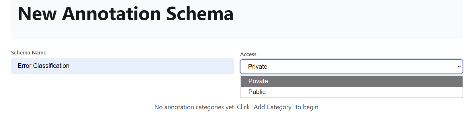 Schema creation