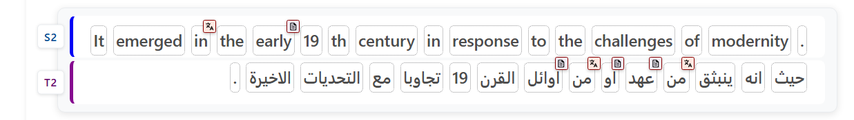 Annotated English-Arabic tokens