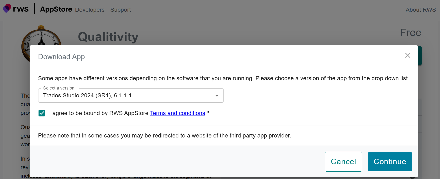 Select Qualitivity version