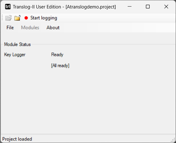 Opening and running a keylogging experiment in Translog-II